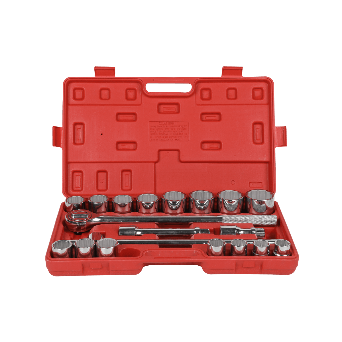 21-teiliger, robuster Hand-Automechanik-Schraubenschlüssel, 3/4-Zoll-Steckschlüsselsatz für die Reparatur von PKW und LKW, mit Schlagkoffer