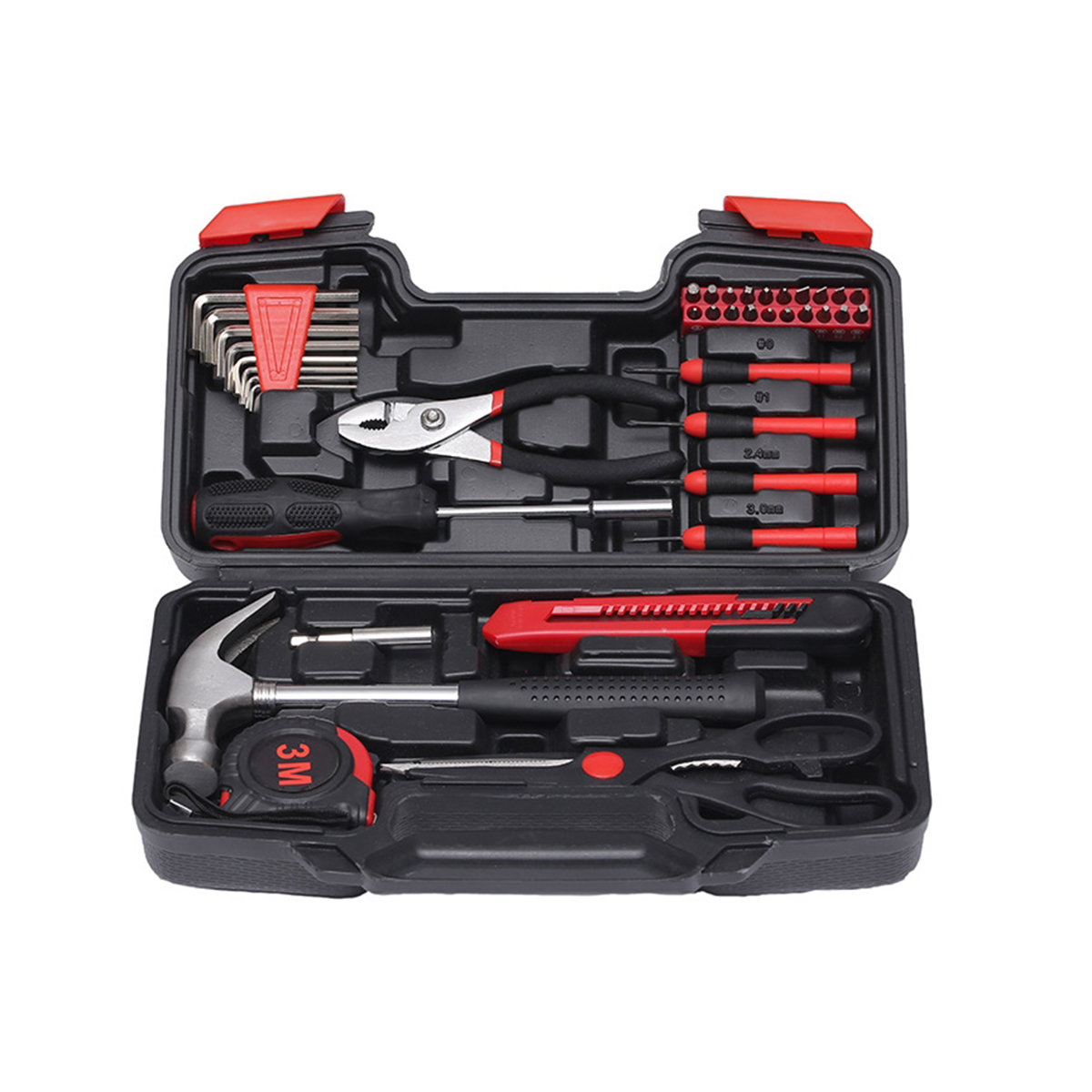 39-teiliges Werkzeugset für den Haushalt, Handwerkzeugset mit tragbarer Werkzeugkastenaufbewahrung