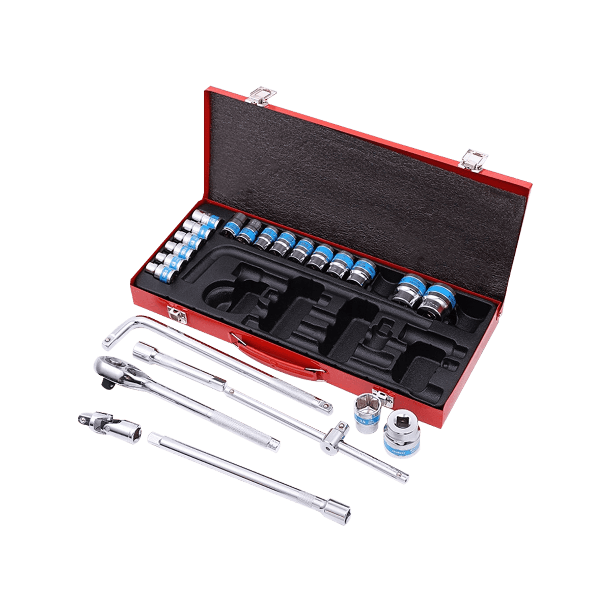24-teiliges Ratschengriff-Steckschlüssel-Set, Handwerkzeug-Set für die Autoreparatur