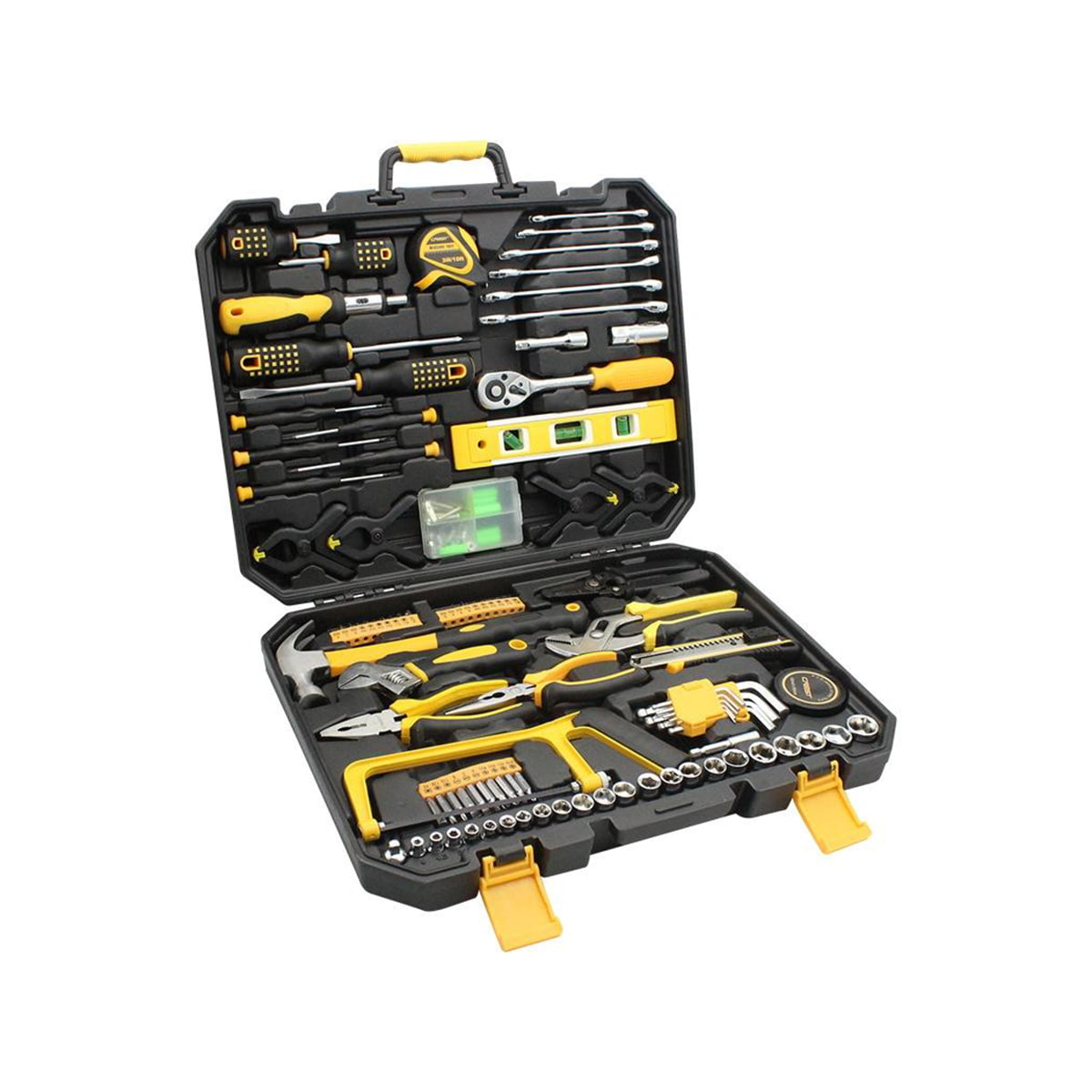 168-teiliges Steckschlüssel-Set für Autoreparatur-Werkzeuge, kombiniertes gemischtes Handwerkzeug-Set mit Kunststoff-Werkzeugkasten-Aufbewahrungskoffer